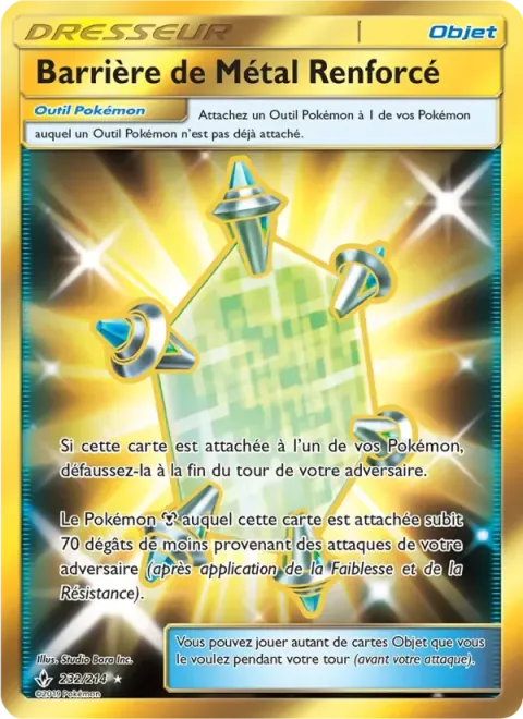Carte Pokémon Barrière de Métal Renforcé 232/214, extension Alliance Infaillible