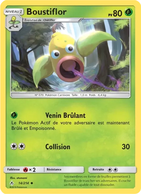 Carte Pokémon Boustiflor 014/214, extension Alliance Infaillible