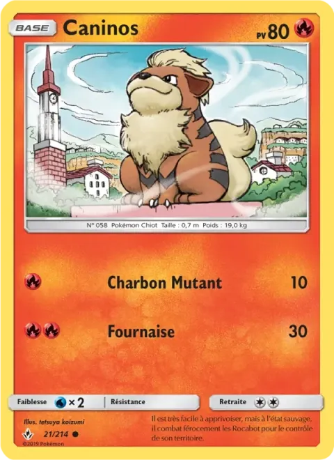 Carte Pokémon Caninos 021/214, extension Alliance Infaillible
