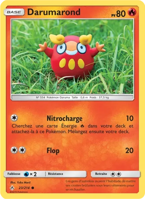 Carte Pokémon Darumarond 023/214, extension Alliance Infaillible