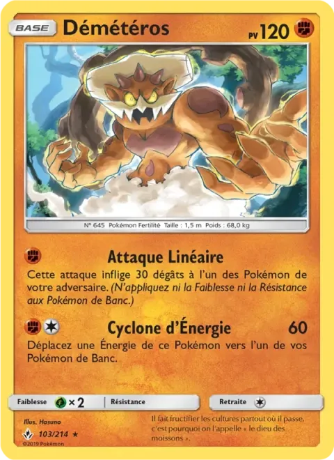 Carte Pokémon Démétéros 103/214, extension Alliance Infaillible