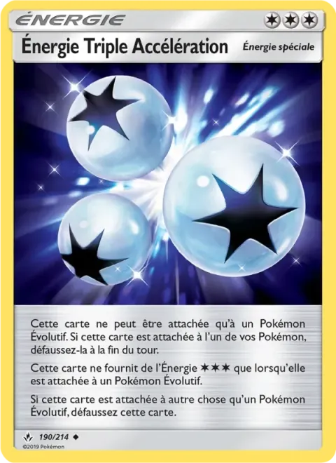 Carte Pokémon Énergie Triple Accélération 190/214, extension Alliance Infaillible
