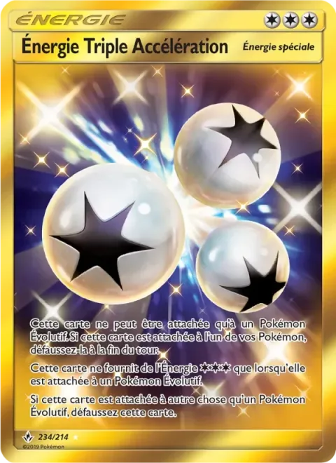 Carte Pokémon Énergie Triple Accélération 234/214, extension Alliance Infaillible