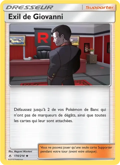 Carte Pokémon Exil de Giovanni 174/214, extension Alliance Infaillible