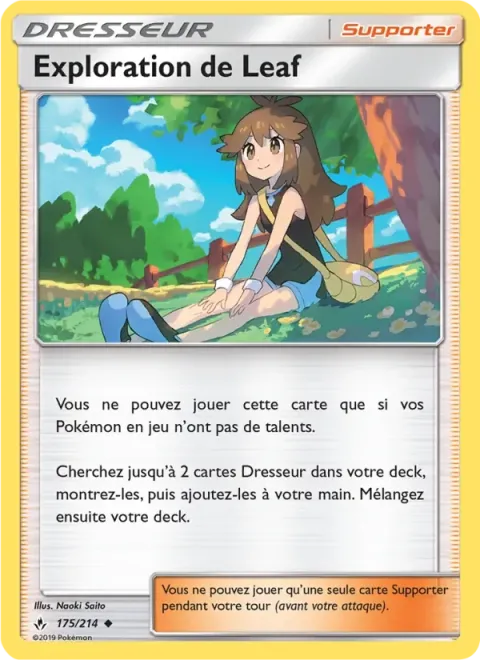 Carte Pokémon Exploration de Leaf 175/214, extension Alliance Infaillible