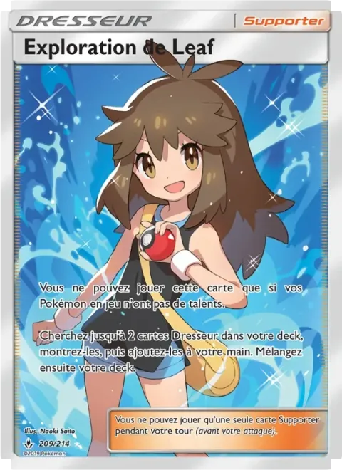Carte Pokémon Exploration de Leaf 209/214, extension Alliance Infaillible