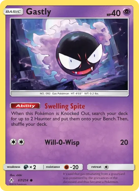 Carte Pokémon Fantominus 067/214, extension Alliance Infaillible