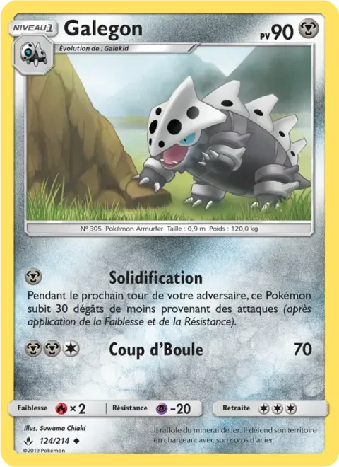 Carte Pokémon Galegon 124/214, extension Alliance Infaillible