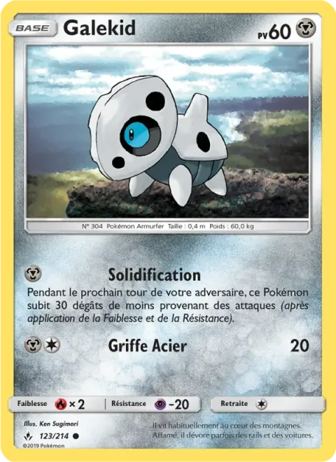 Carte Pokémon Galekid 123/214, extension Alliance Infaillible