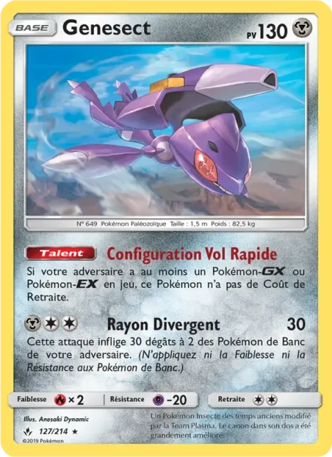 Carte Pokémon Genesect 127/214, extension Alliance Infaillible