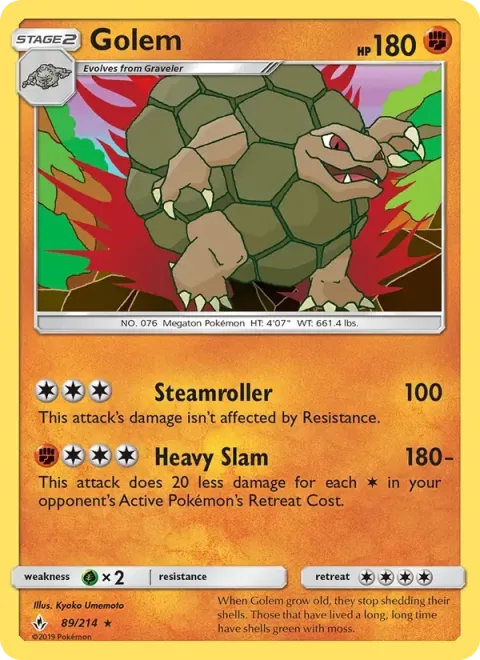 Carte Pokémon Grolem 089/214, extension Alliance Infaillible