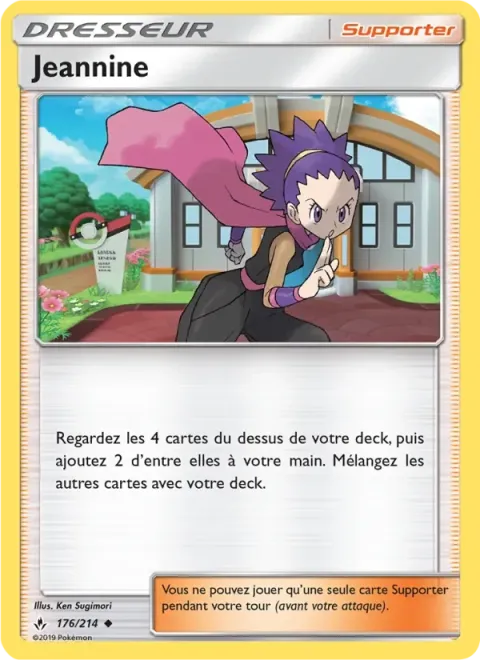 Carte Pokémon Jeannine 176/214, extension Alliance Infaillible