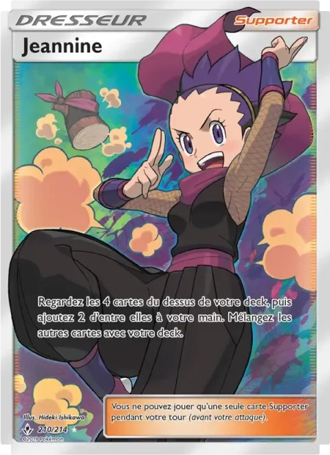 Carte Pokémon Jeannine 210/214, extension Alliance Infaillible