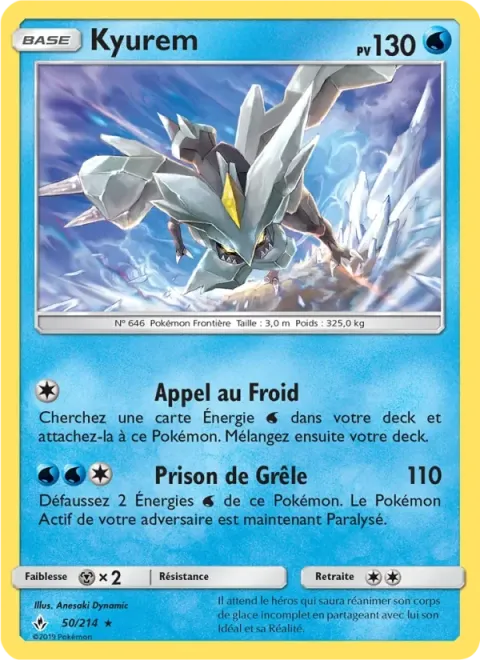 Carte Pokémon Kyurem 050/214, extension Alliance Infaillible