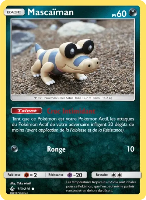 Carte Pokémon Mascaïman 113/214, extension Alliance Infaillible