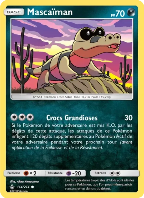 Carte Pokémon Mascaïman 114/214, extension Alliance Infaillible