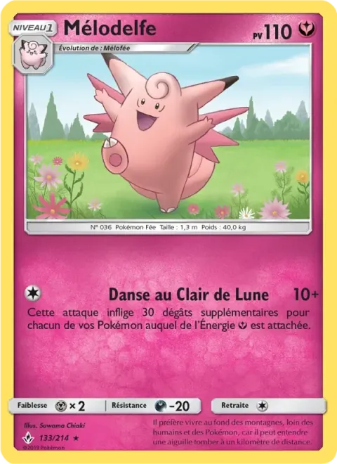 Carte Pokémon Mélodelfe 133/214, extension Alliance Infaillible