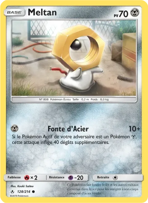 Carte Pokémon Meltan 128/214, extension Alliance Infaillible