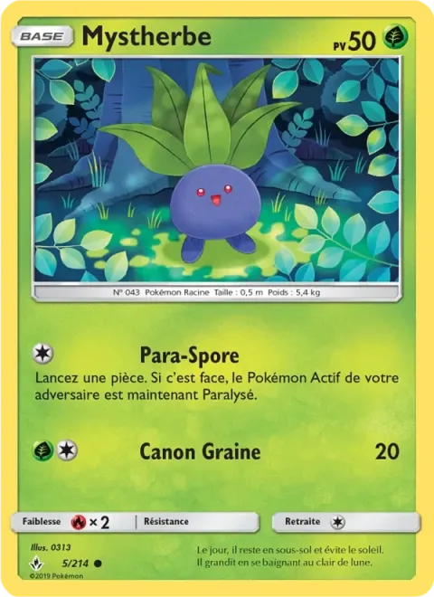 Carte Pokémon Mystherbe 005/214, extension Alliance Infaillible