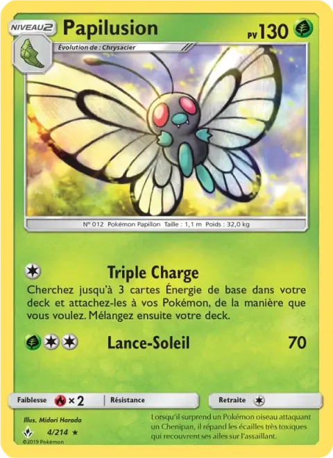 Carte Pokémon Papilusion 004/214, extension Alliance Infaillible
