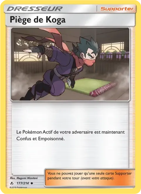 Carte Pokémon Piège de Koga 177/214, extension Alliance Infaillible
