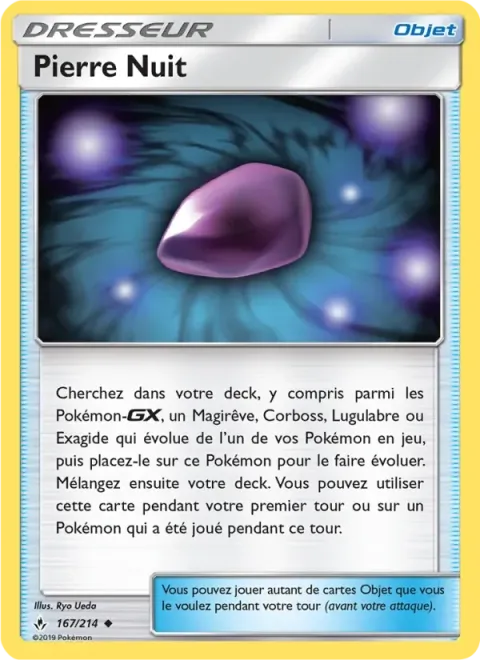 Carte Pokémon Pierre Nuit 167/214, extension Alliance Infaillible