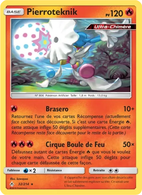 Carte Pokémon Pierroteknik 032/214, extension Alliance Infaillible