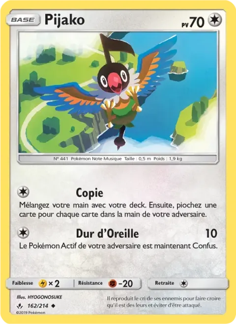 Carte Pokémon Pijako 162/214, extension Alliance Infaillible