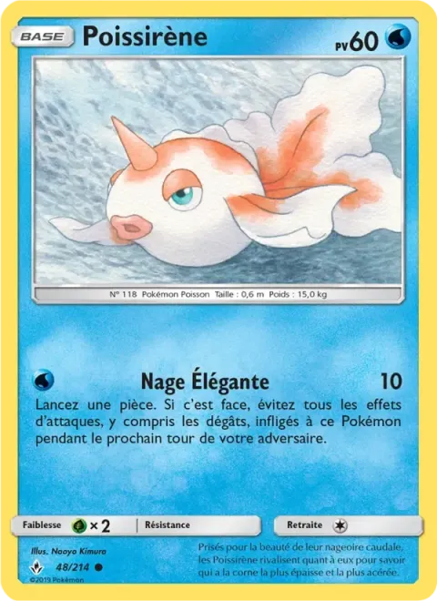 Carte Pokémon Poissirène 048/214, extension Alliance Infaillible