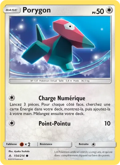 Carte Pokémon Porygon 154/214, extension Alliance Infaillible