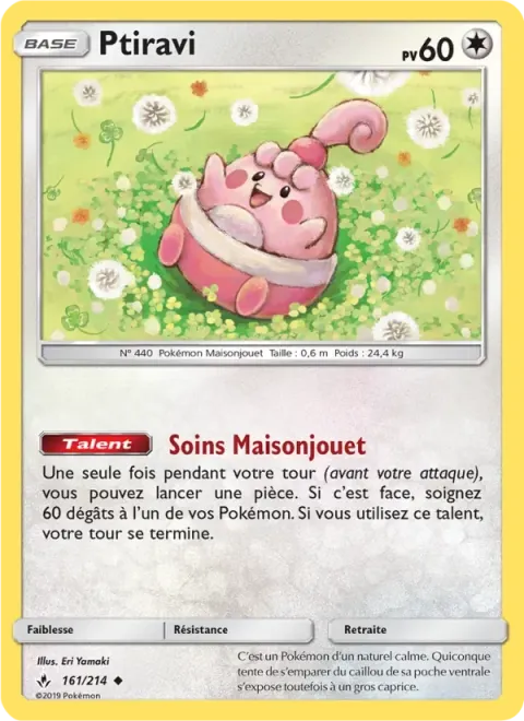Carte Pokémon Ptiravi 161/214, extension Alliance Infaillible