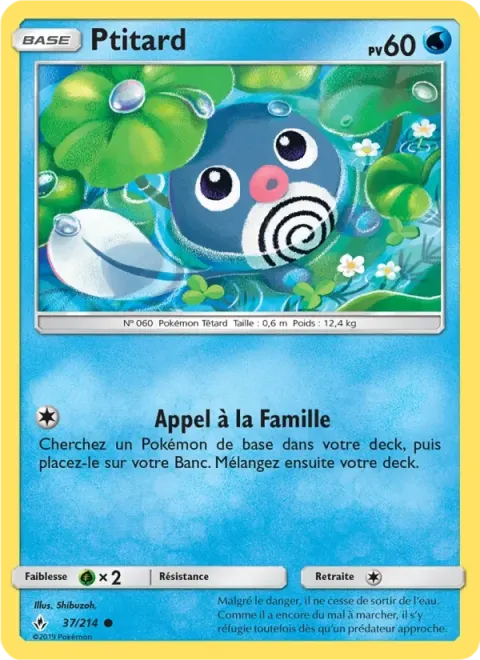 Carte Pokémon Ptitard 037/214, extension Alliance Infaillible