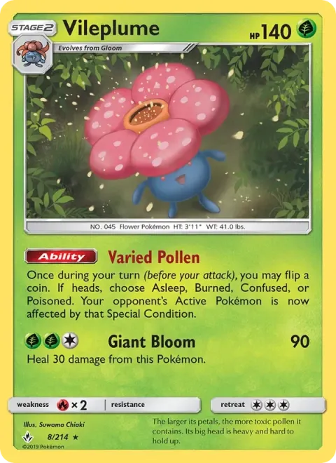 Carte Pokémon Rafflesia 008/214, extension Alliance Infaillible