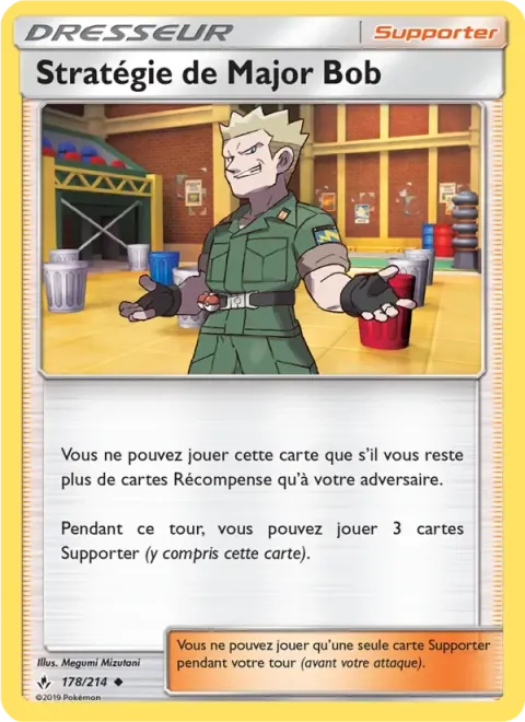 Carte Pokémon Stratégie de Major Bob 178/214, extension Alliance Infaillible