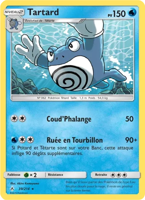 Carte Pokémon Tartard 039/214, extension Alliance Infaillible