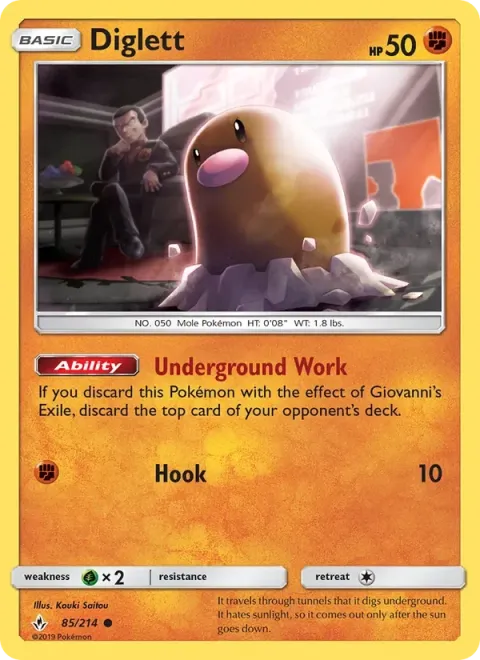 Carte Pokémon Taupiqueur 085/214, extension Alliance Infaillible