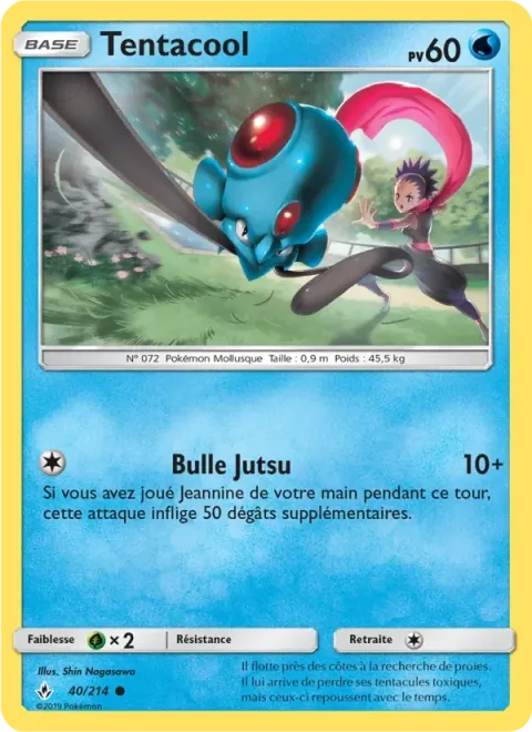 Carte Pokémon Tentacool 040/214, extension Alliance Infaillible