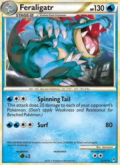 Carte Pokémon Aligatueur 025/095, extension L'appel des Légendes
