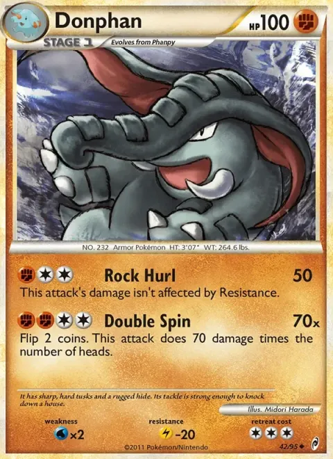 Carte Pokémon Donphan 042/095, extension L'appel des Légendes