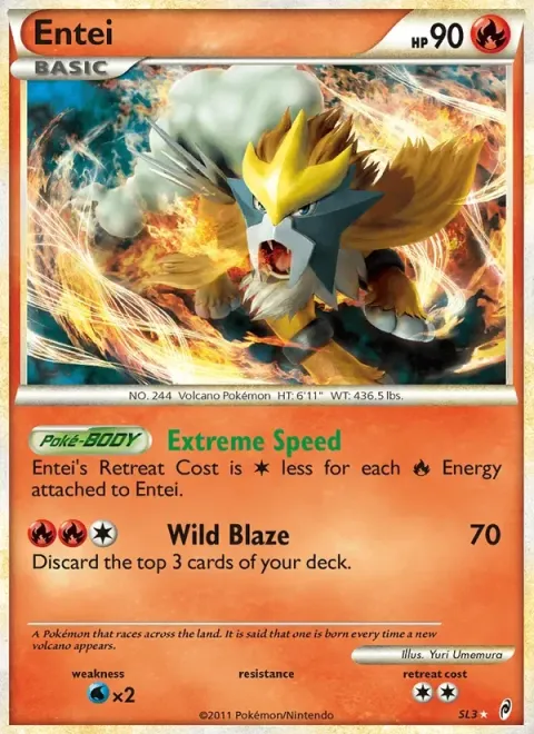 Carte Pokémon Entei SL3/SL11, extension L'appel des Légendes