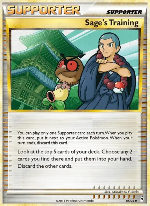 Carte Pokémon Entraînement de Sage 085/095, extension L'appel des Légendes