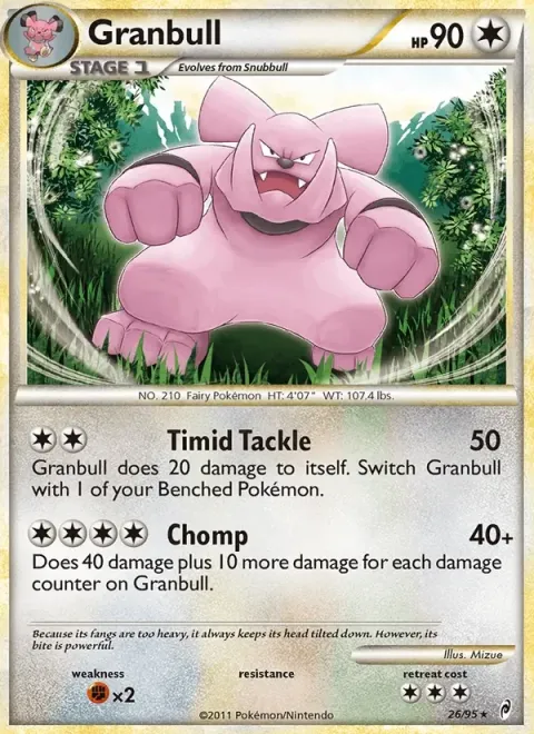 Carte Pokémon Granbull 026/095, extension L'appel des Légendes