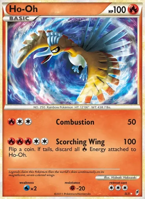 Carte Pokémon Ho-Oh SL5/SL11, extension L'appel des Légendes