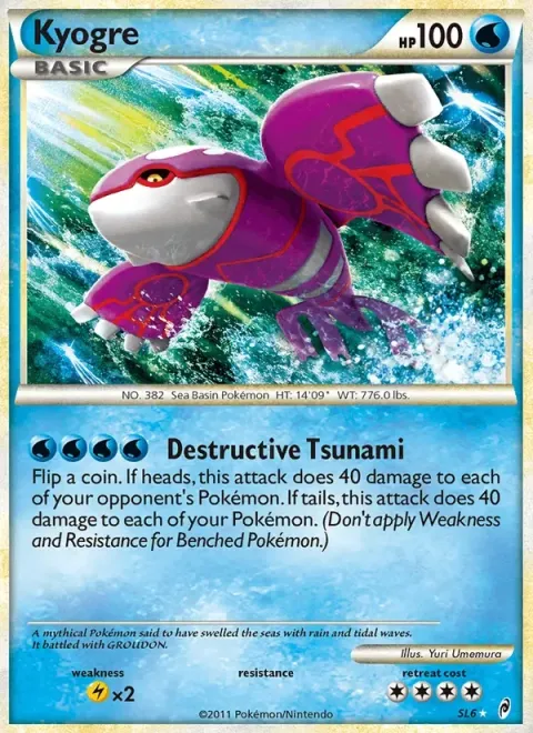 Carte Pokémon Kyogre SL6/SL11, extension L'appel des Légendes