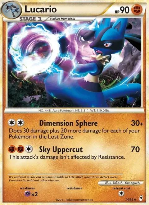 Carte Pokémon Lucario 014/095, extension L'appel des Légendes