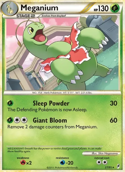 Carte Pokémon Méganium 027/095, extension L'appel des Légendes