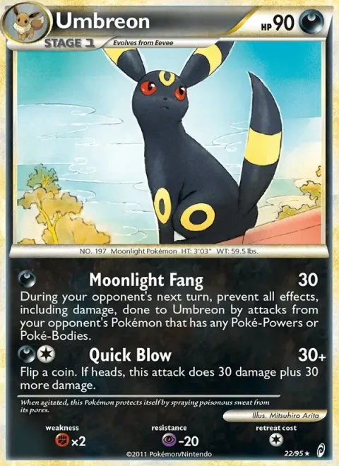 Carte Pokémon Noctali 022/095, extension L'appel des Légendes