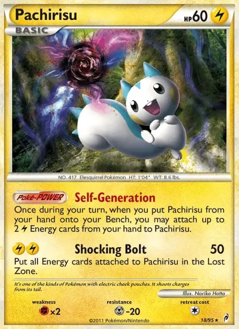 Carte Pokémon Pachirisu 018/095, extension L'appel des Légendes
