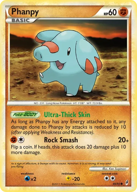 Carte Pokémon Phanpy 066/095, extension L'appel des Légendes
