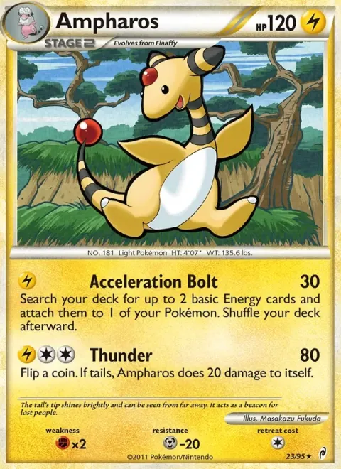 Carte Pokémon Pharamp 023/095, extension L'appel des Légendes